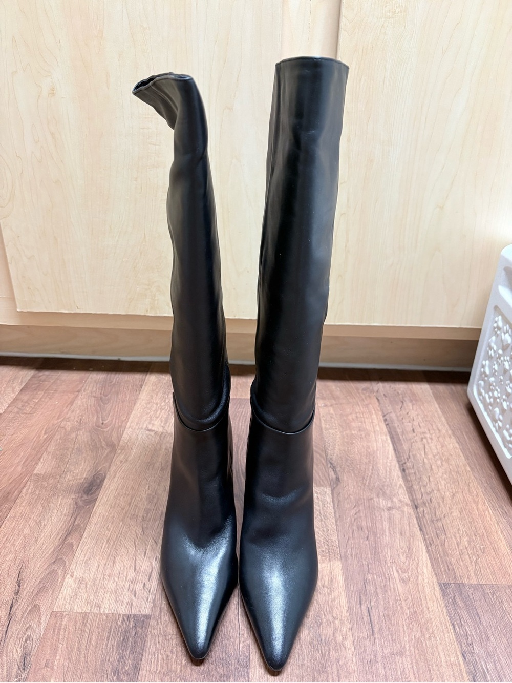Sam Edelman Black Leather Over-the-Knee Pointed-Toe Boots